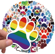 Stickermateriali per estetica 60 pezzi - Stickers acqua-resistenti - Disegno di un pugno di cane - Decorazioni per fiaschi e bottiglie - Adesivi portatili e pratici