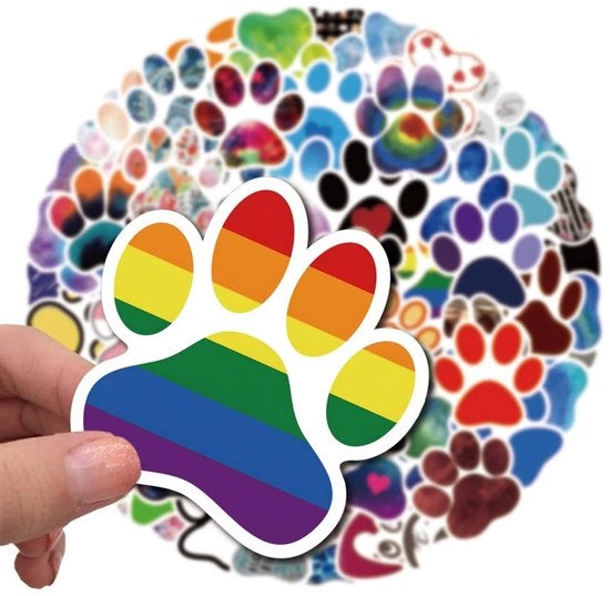 Stickermateriali per estetica 60 pezzi - Stickers acqua-resistenti - Disegno di un pugno di cane - Decorazioni per fiaschi e bottiglie - Adesivi portatili e pratici