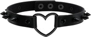 Collare punk con cuore in pelle PU - chiusura a cerniera con studs decorativi - ideale per feste - stili variabili