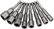 Set di Dadi a Sei Lati da 9 pezzi con Magnete per Trapano Elettrico (6 - 14 mm) - Utile Aggiunta per l'Uso Casalingo