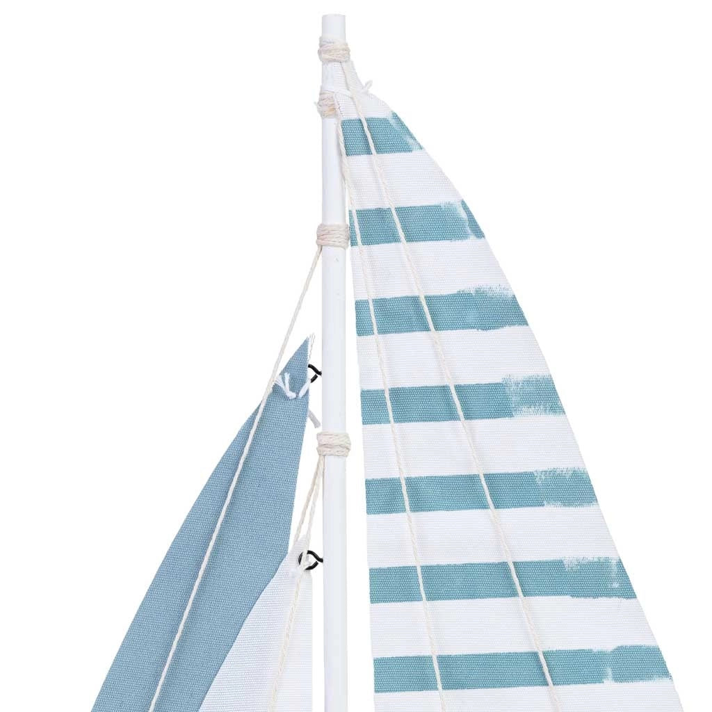 Figura decorativa a forma di barca in legno blu 31x5x56h cm
