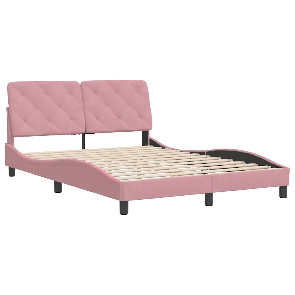 Giroletto senza Materasso Rosa 140x190 cm in Velluto 3207922