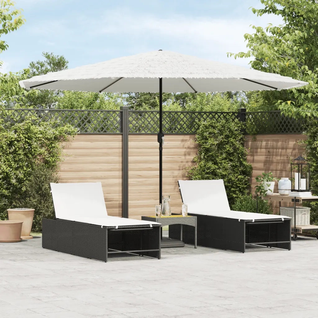 Ombrellone Giardino-Ombrello da Balcone con Palo in Acciaio Bianco 388x388x248 cm