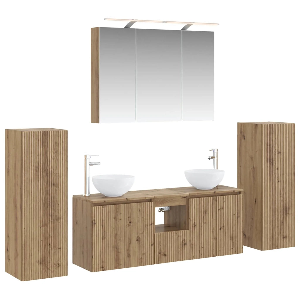Set di mobili per il bagno 6 pcs Rovere Artigianale 3407150