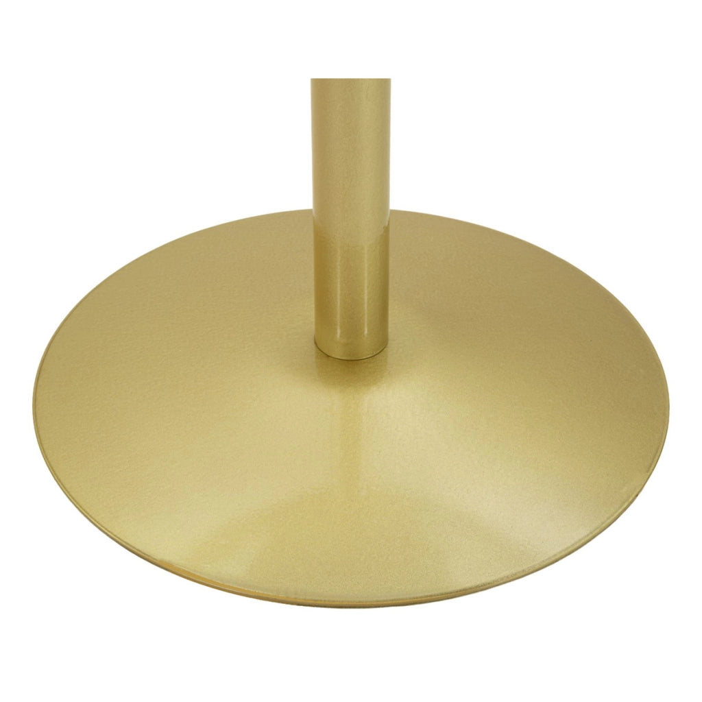 Tavolino bar alto Simply con struttura in metallo oro e piano bianco