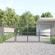 Cancello da Giardino in Rete Antracite 350x125 cm in Acciaio Zincato 154543