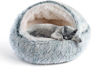 Cuscino per gatti e piccoli cani in piuma di fagiano, 50 cm, cappezza in piuma di fagiano, donut morbido, letto per gatti e piccoli cani, tessuto morbido per interni, 50 cm.