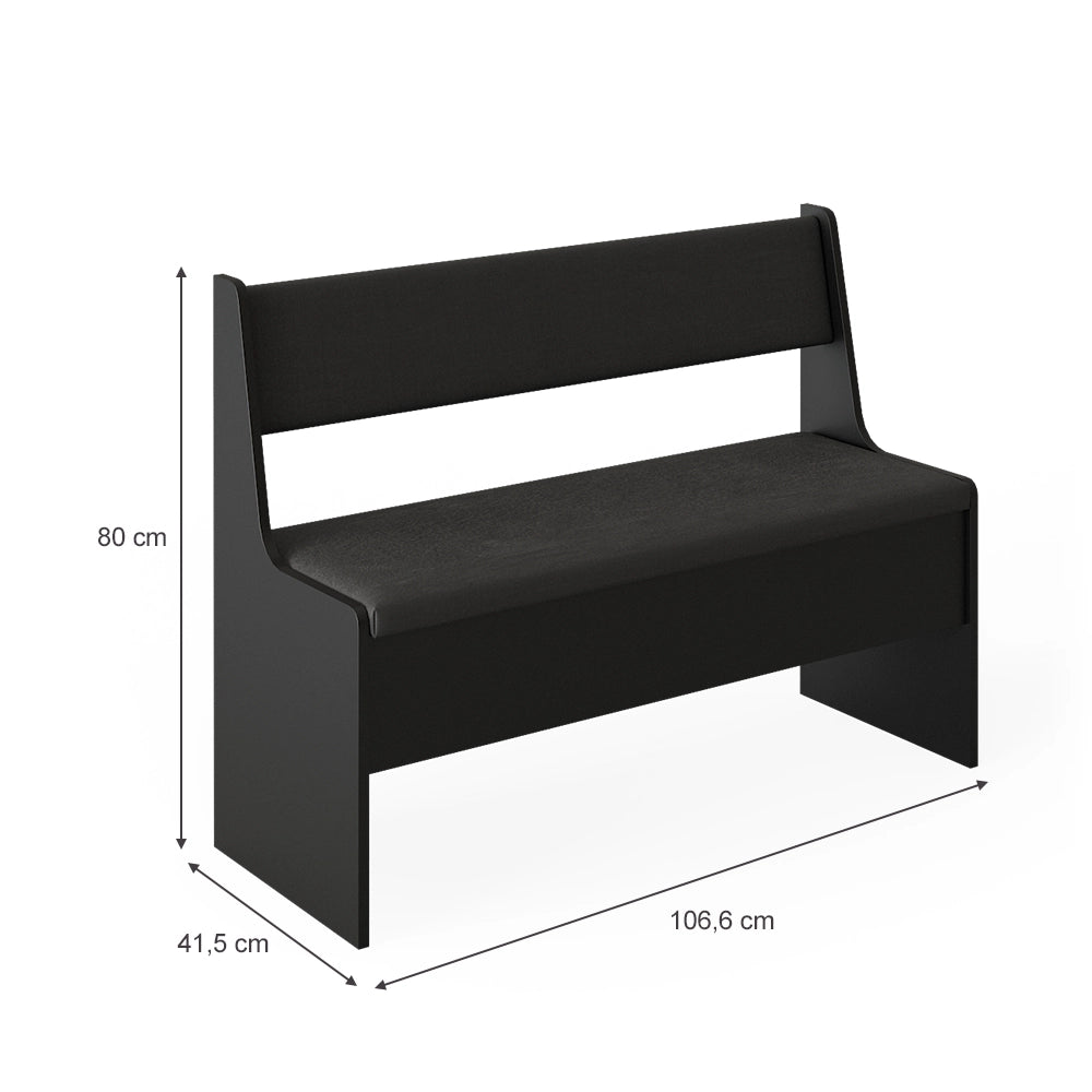 Vicco Panca ad angolo Nero 41.5 x 106.6 cm