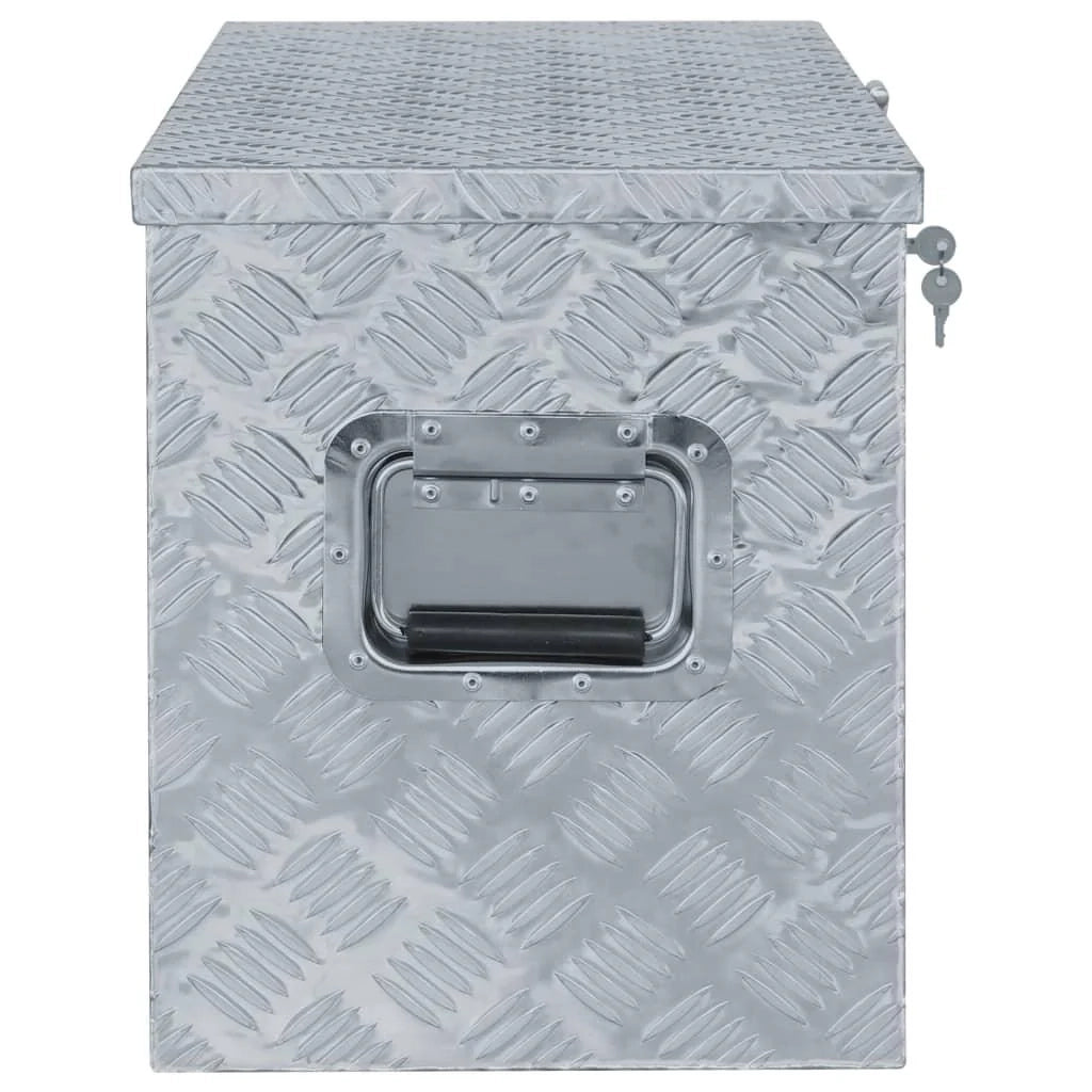 Cassetta portautensili in alluminio custodia portaoggetti cassetta portautensili 90,5 cm argento 02_0003211
