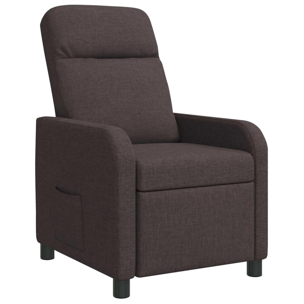 Divano Sedia-Poltrona reclinabile Marrone Scuro Tessuto 881459