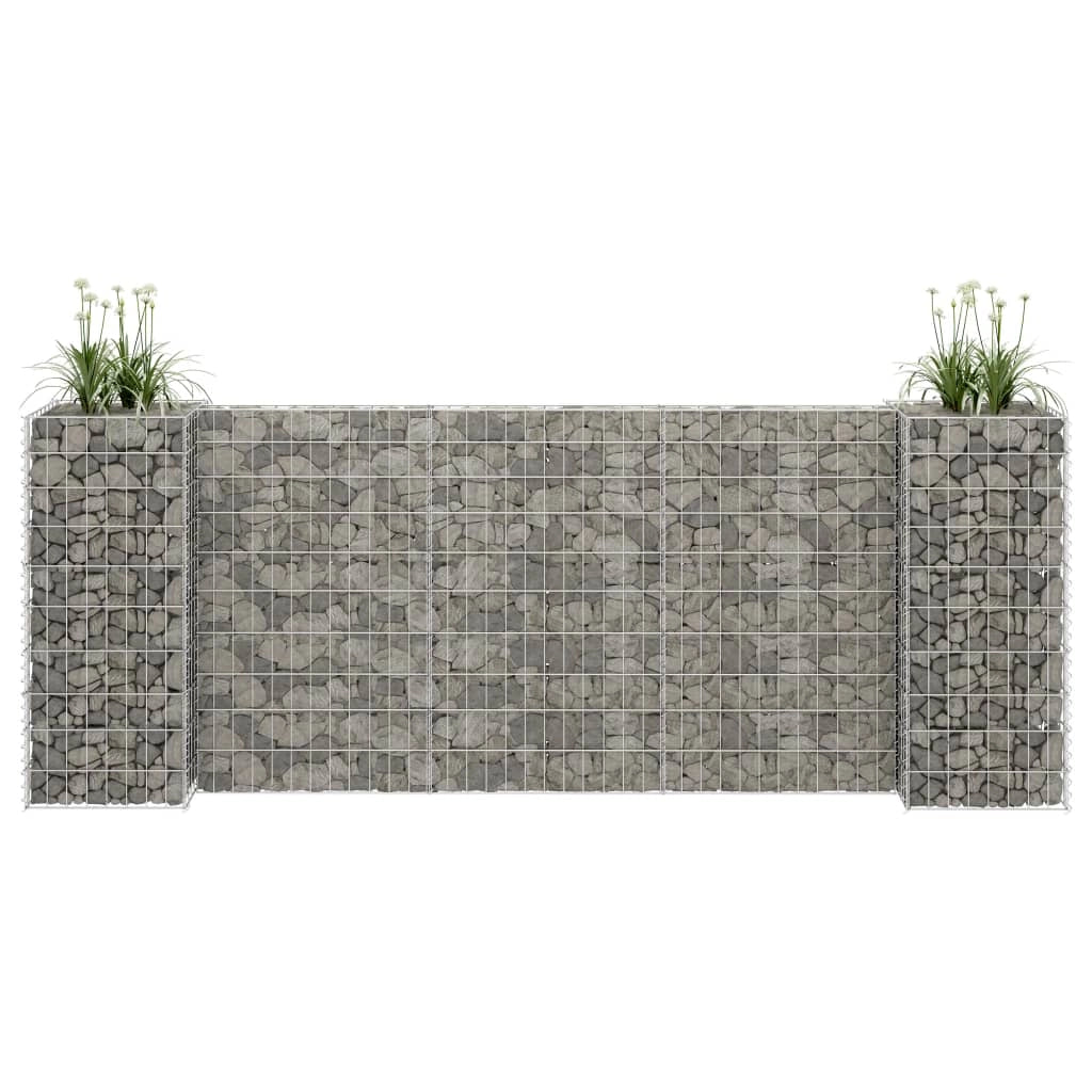 Fioriera in gabbione ad H Filo di acciaio 260 x 40 x 100 cm 02_0000864