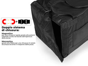 Borsa Termica Rigida Magnetica Porta Pizze da Asporto 10 Cartoni Safemi Magnetic 10 Nera