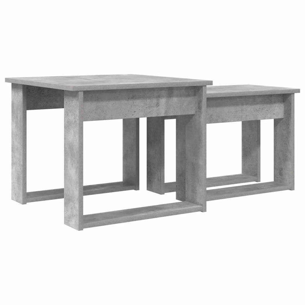 Set di Tavolini da Caffè 2 pcs Grigio cemento Legno multistrato
