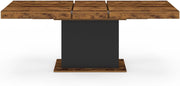 Tavolo da pranzo rettangolare allungabile EDEN 6-10 persone Legno effetto antico e nero 160-200 cm