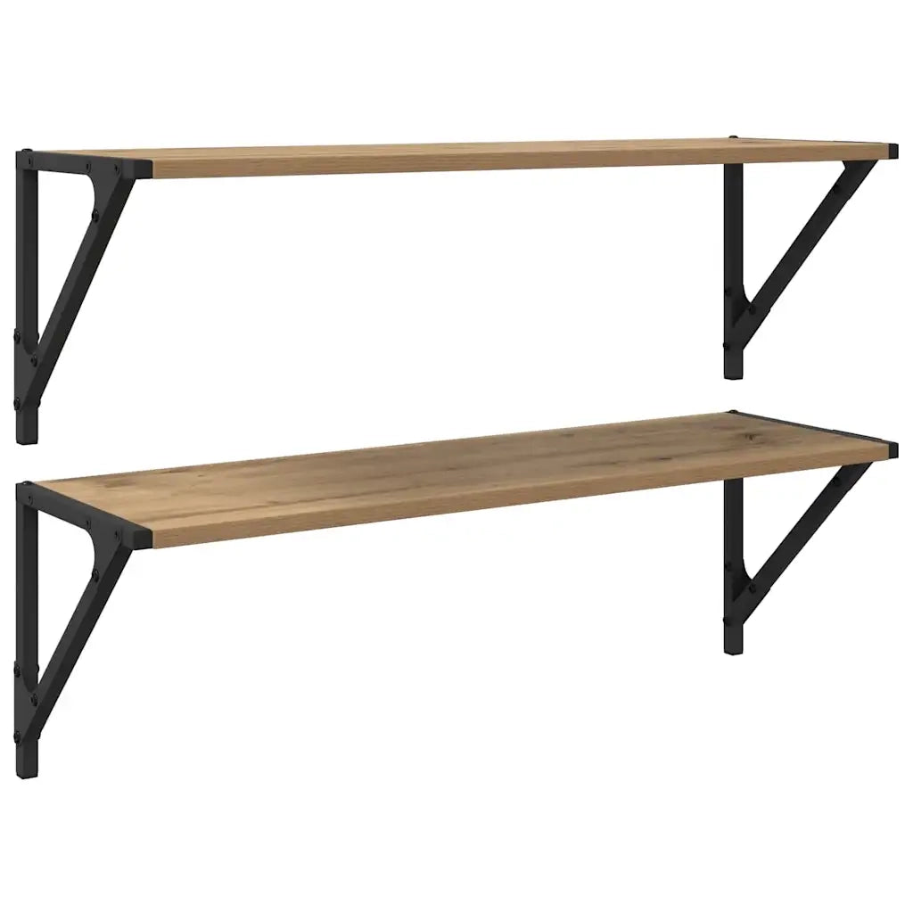Scaffali da parete 2 pcs Rovere artigianale 80 x 25 x 25,5 cm 882860