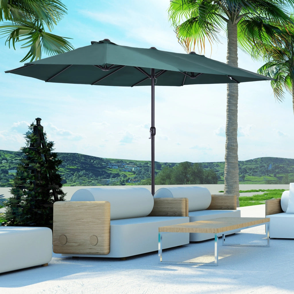 Sonnenschirm da balcone con manovella ¨C zephmum ¨C 455x265 cm, verde scuro