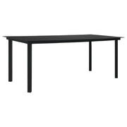 Set da Pranzo da Giardino 9 pz in Rattan PVC Nero 3058286