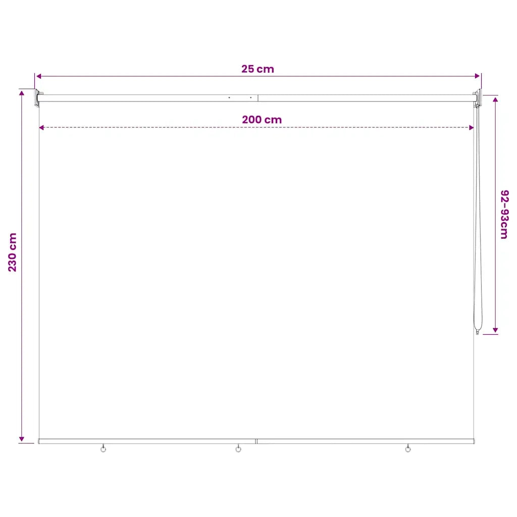 Tenda a Rullo per Esterni 205(L)x230(A) cm Crema 43454