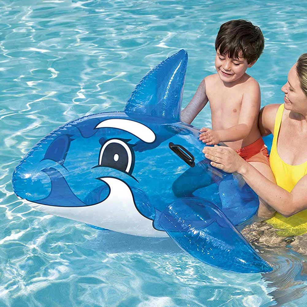 Balenottera Cavalcabile Gioco Gonfiabile Bambini 157x94cm Mare Piscina Spiaggia