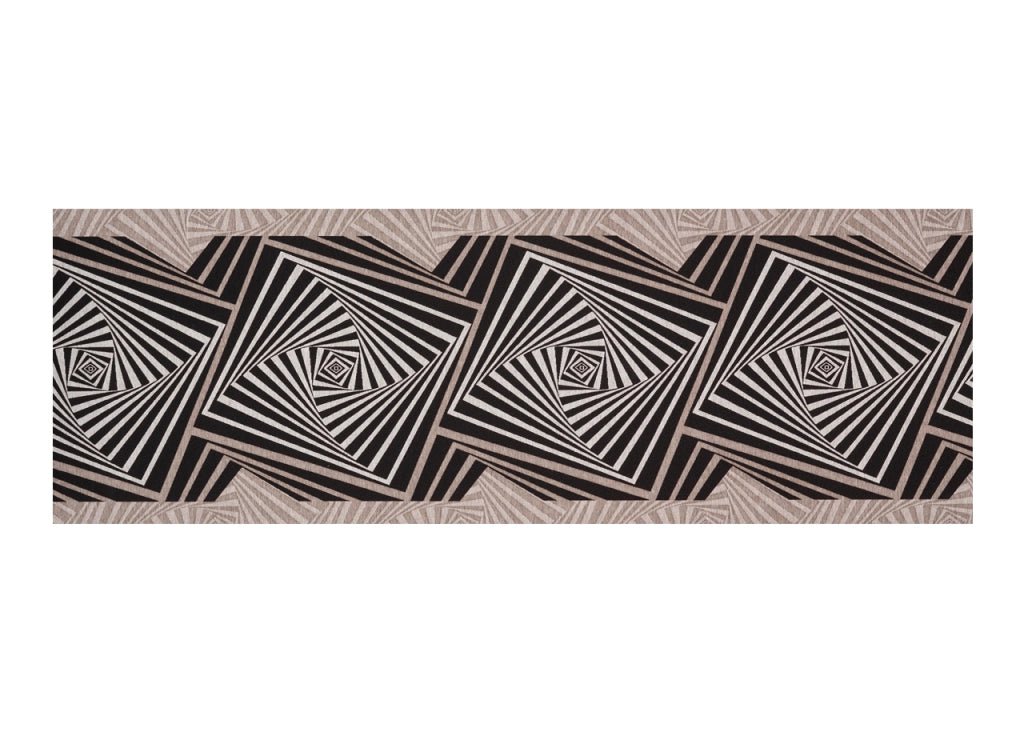 Tappeto Passatoia In Tessuto Jacquard Linea Emozioni Disegno Optical Nero - 57x280 - Nero