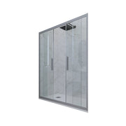 Porta doccia scorrevole 170 CM H 200 Vetro Trasparente Profilo Silver mod. Glam