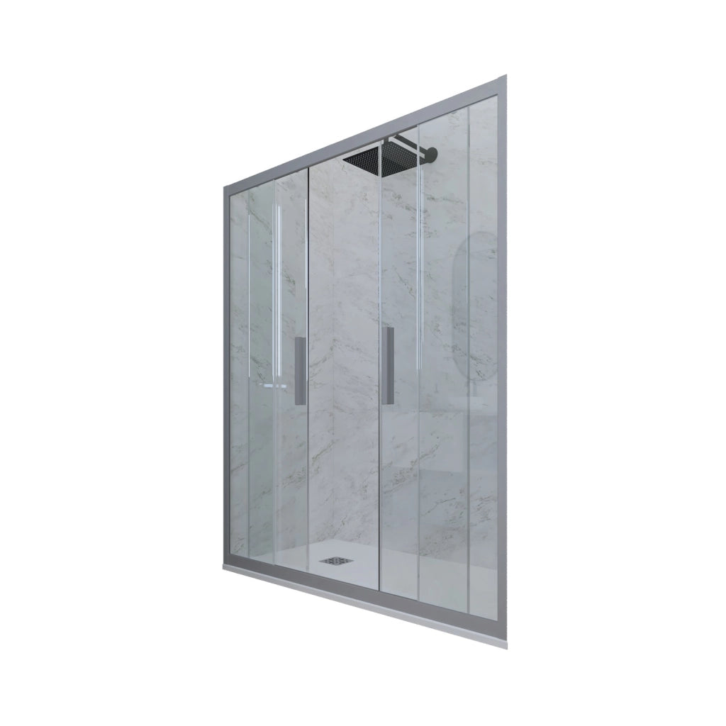 Porta doccia scorrevole 170 CM H 200 Vetro Trasparente Profilo Silver mod. Glam