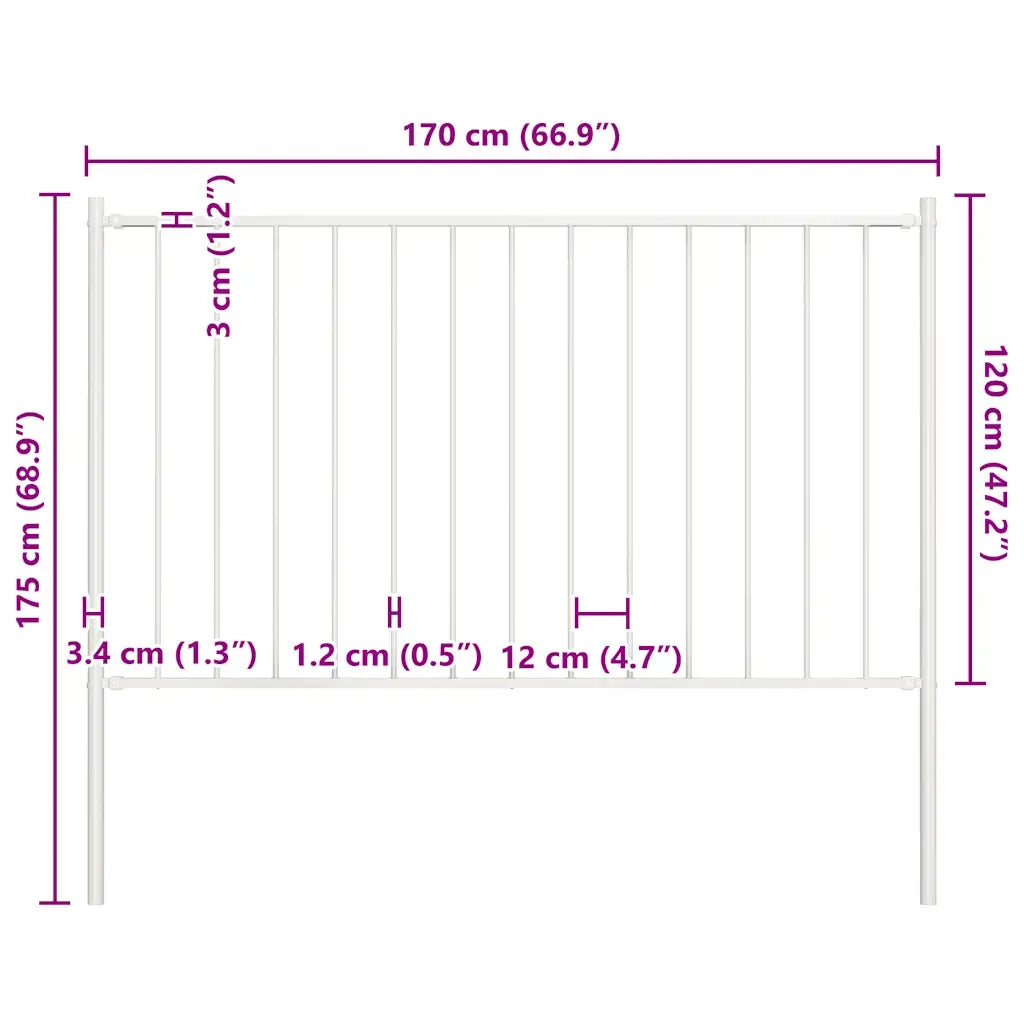 Pannello di recinzione Woerden con pali in acciaio 1,7x1,25 m Bianco 145217