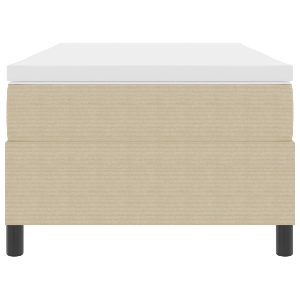 Letto con Rete e Materasso Verde Chiaro Grigio 80x200 cm in Tessuto di Panna