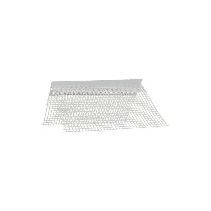 Paraspigolo in pvc con gocciolatoio liscio invisibile - barra 2,5 metri bianco