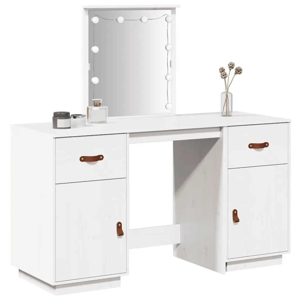 Set Toeletta con LED Bianco in Legno Massello di Pino 3107840