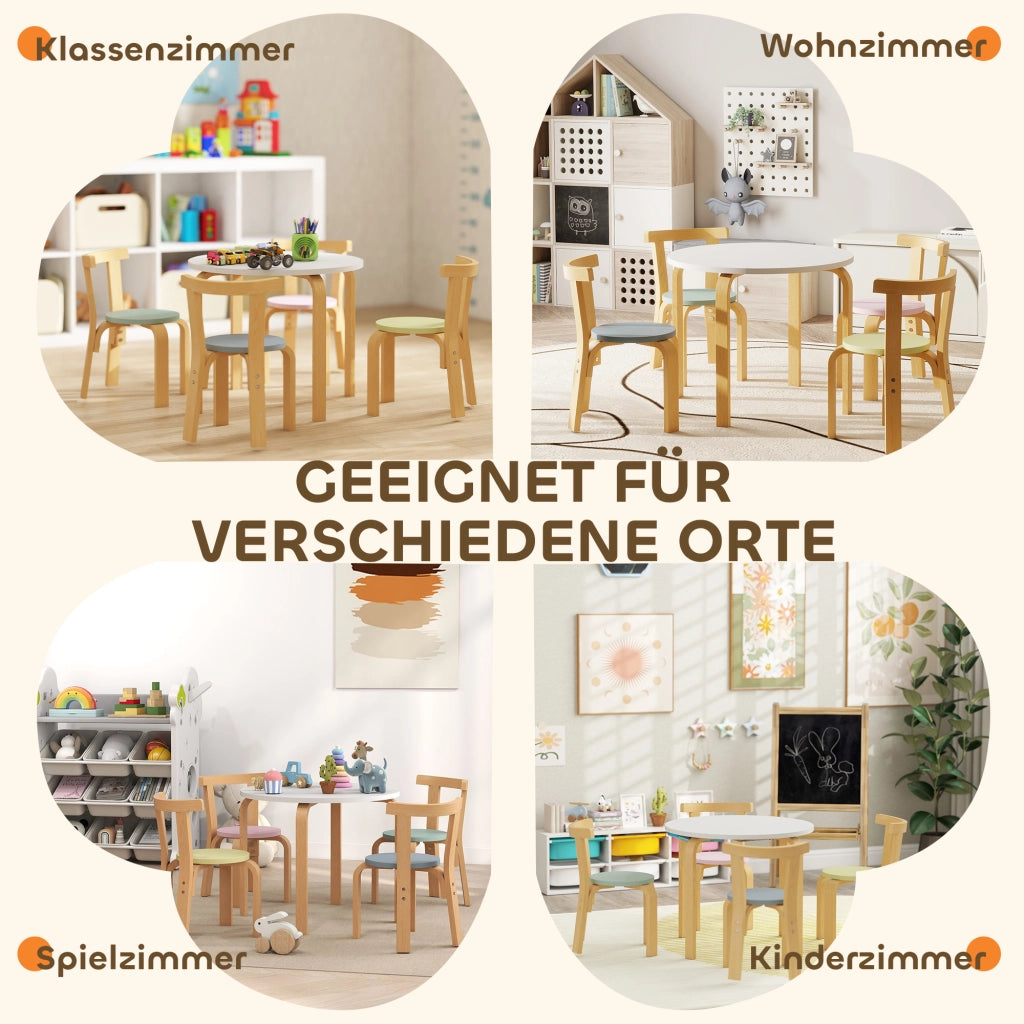 Set sedie e tavolo bambini ¨C Minimal ¨C legno colorato