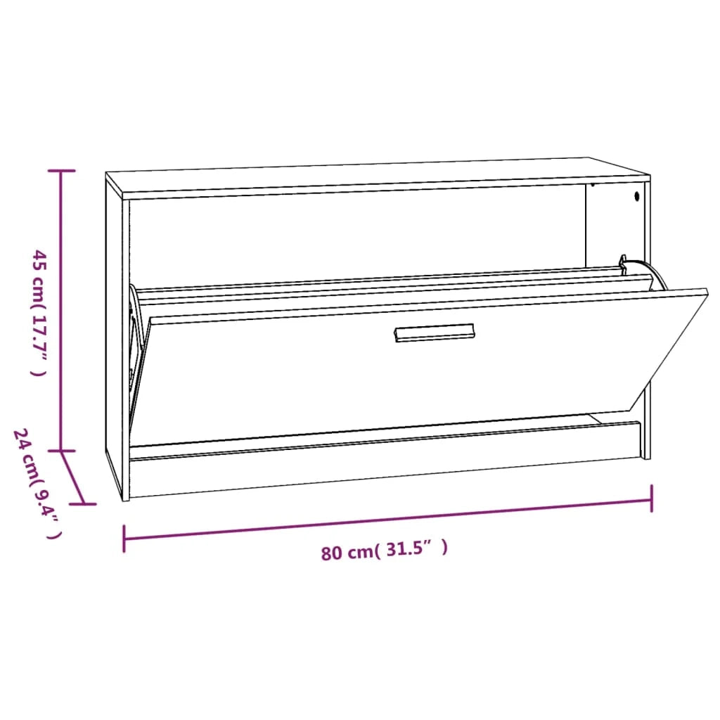 Panca portascarpe/stivali cassettiera scaffale mobiletto portaoggetti per ingresso 80 x 24 x 45 cm legno ingegnerizzato nero 02_0022995