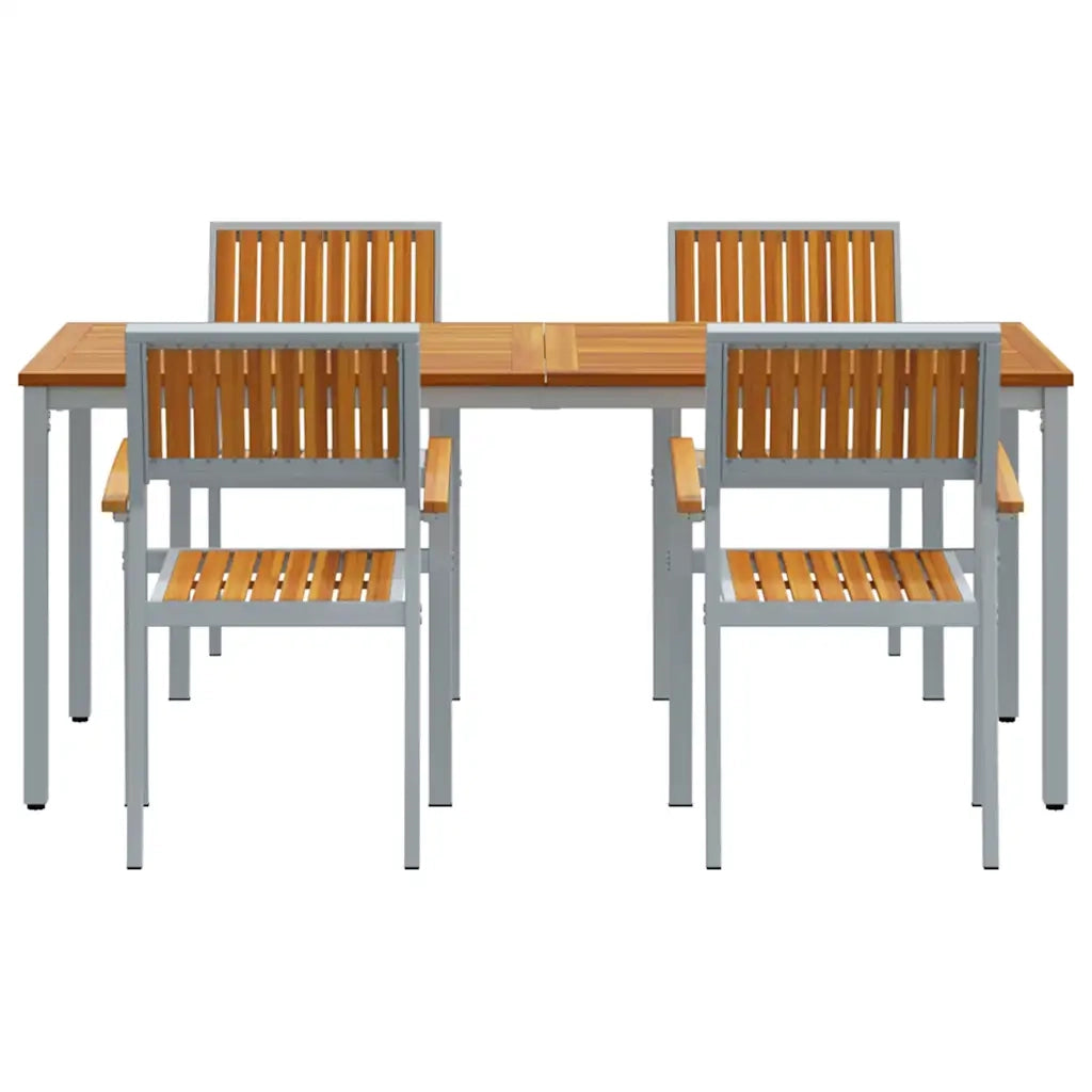 Set da Pranzo per Giardino 5 pcs Grigio 3284425