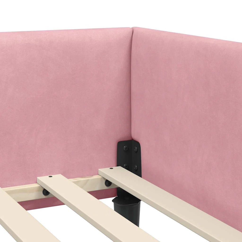 vidaXL Struttura del letto ad angolo con testiera Rosa 90 x 190 cm