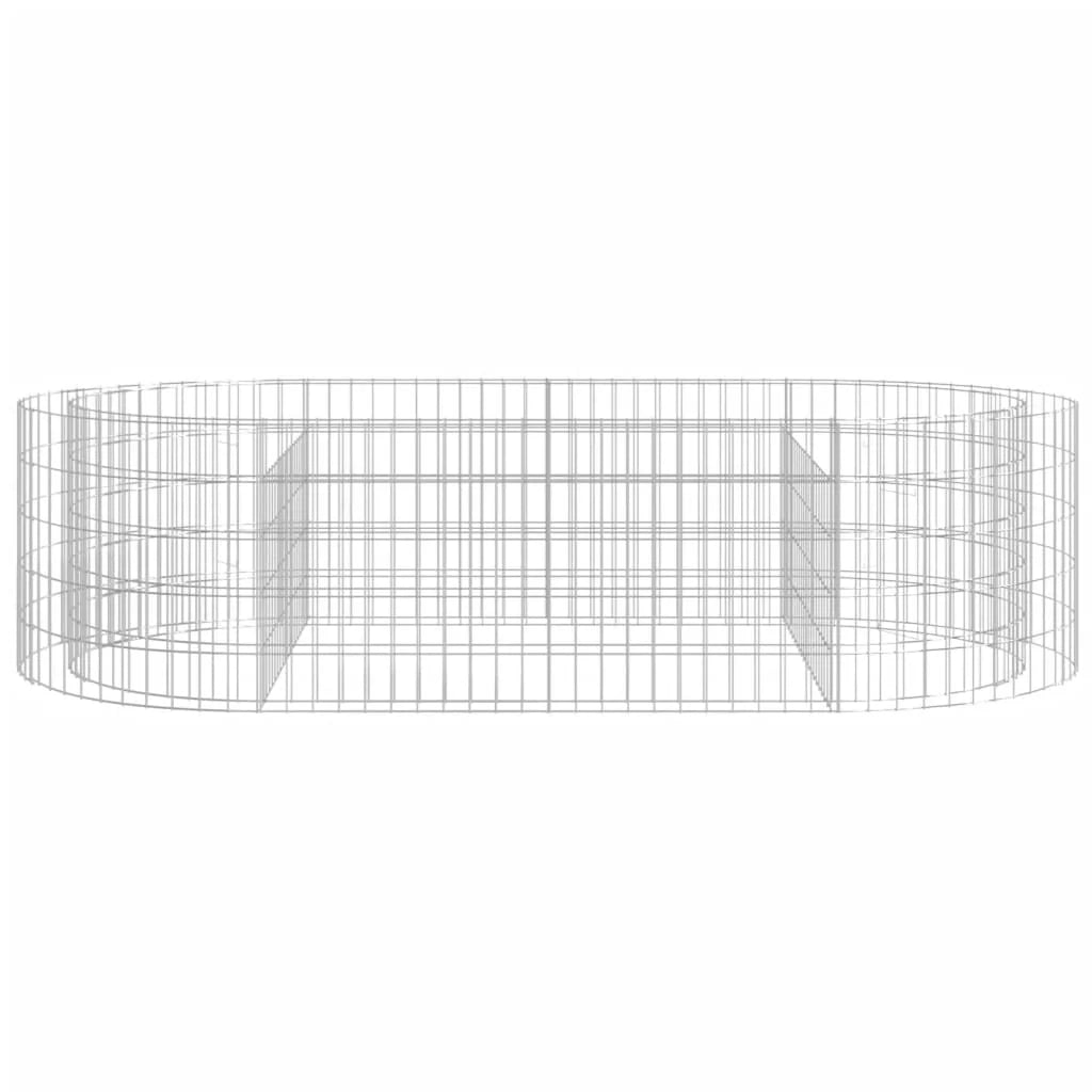 Aiuola rialzata in gabbione di ferro zincato 200 x 100 x 50 cm Argento 02_0039909