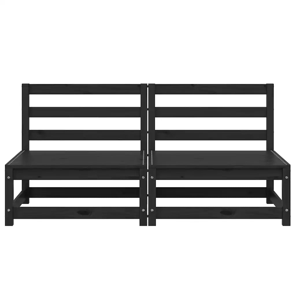 Divani Centrali Giardino 2 pz in Massello di Pino Nero 805684