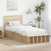 Struttura del letto Rovere Sonoma 90 x 190 cm Legno multistrato