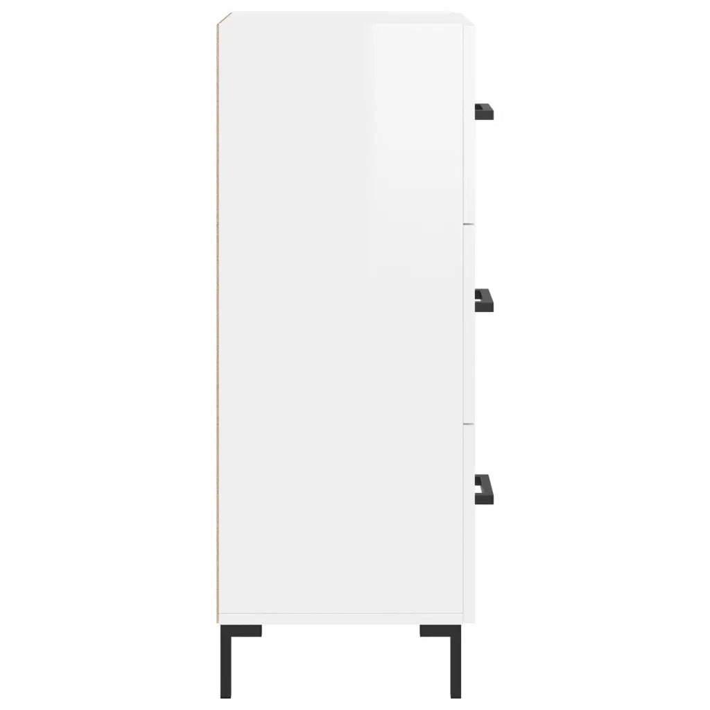 Credenza-Buffet-Armadio da cucina Bianco Lucido 34,5x34x90 cm in Legno Multistrato 346977