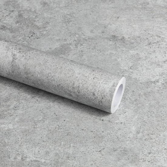 Folie Decorativa Selfadesiva con Aspetto di Calcestruzzo Grigio Chiaro per Mobili e Pareti 40 cm x 300 cm