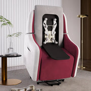 Poltrona massaggiante elettrica con Power Lift con funzione di massaggio SL, poltrona relax con telecomando con porta USB per anziani, schienale rimovibile, tessuto rosso