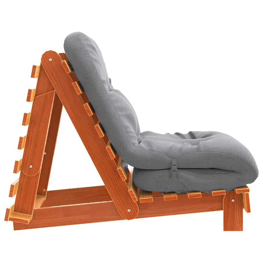 Divano letto | Sof¨¤ letto | Letto singolo Futon con Materasso Marrone Cera 70x206x11cm Pino