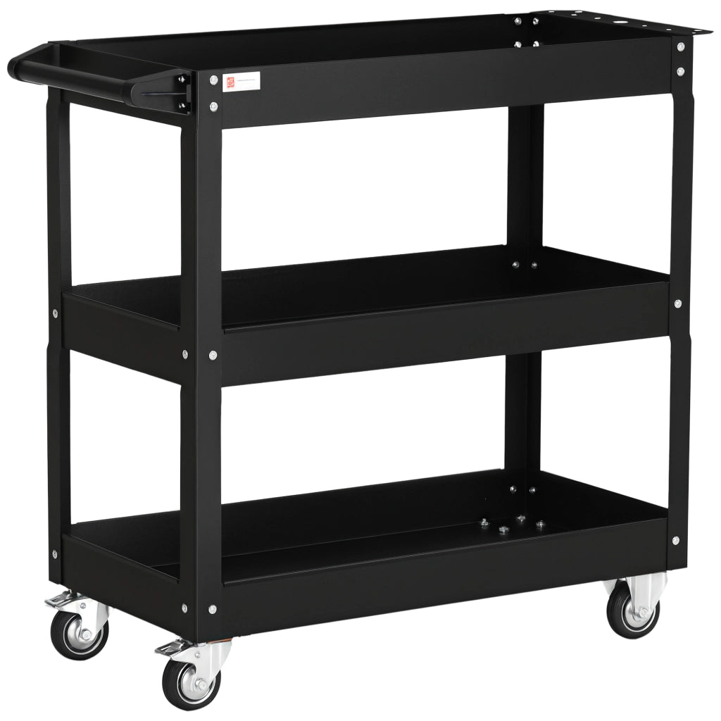 Carrello attrezzi 3 cassetti ¨C zephmum ¨C 83x35x76 cm, Nero