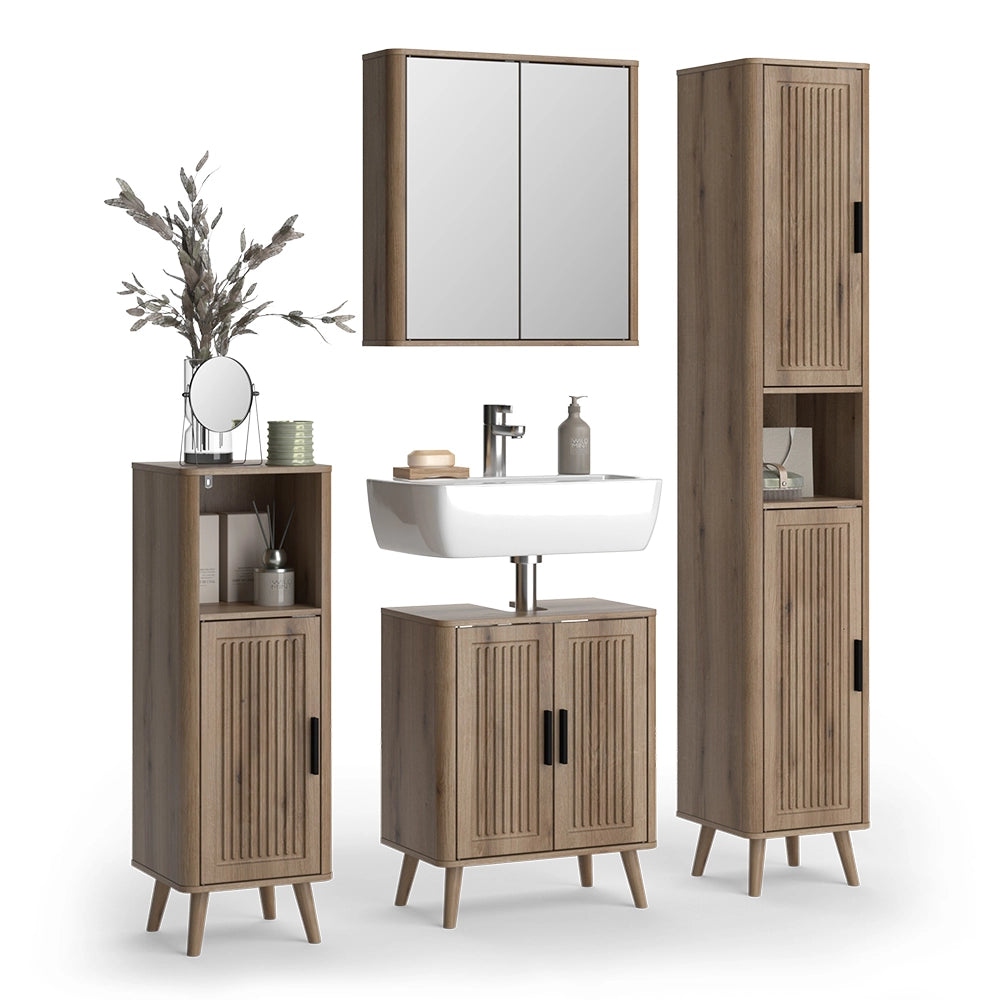 Set mobili bagno Skara Rovere 4 parti Vicco