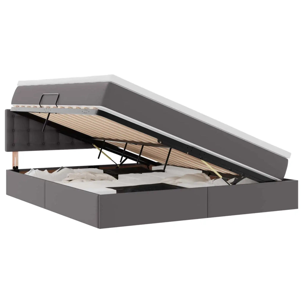 Letto con contenitore e materasso Grigio 160 x 200 cm