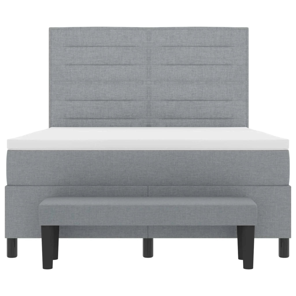 Letto a molle con testiera Grigio chiaro 140 x 190 cm Tessuto 3343988
