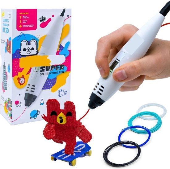 Kit di Avvio per Penna 3D con 4 Filamenti PLA - Incluso Libretto di Disegno e Colori su Numero DIY - Con Volumi