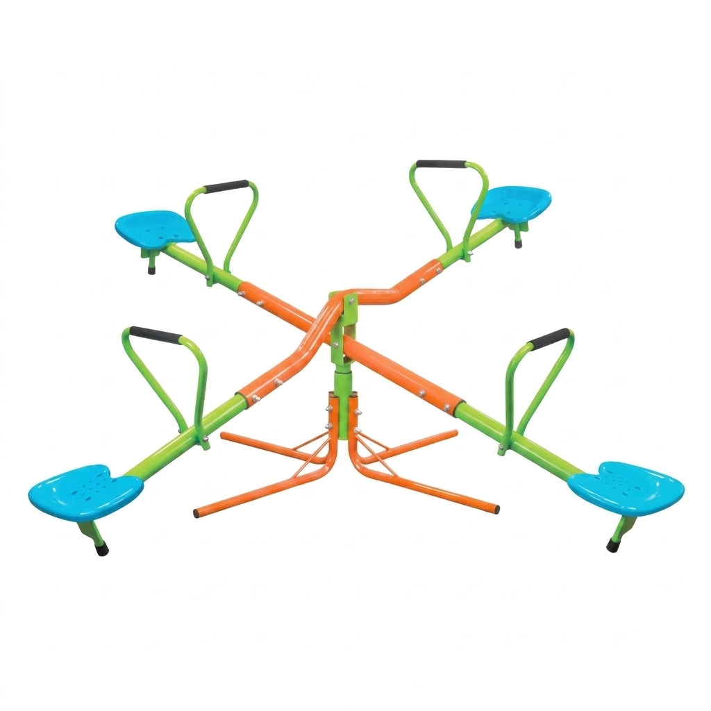 Dondolo Basculante Girevole 360° per Bambini 4 Posti 190x190x100 cm; Portata 200 kg