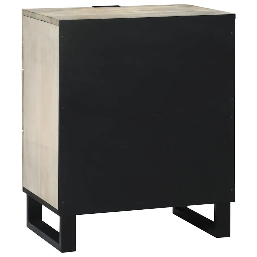 vidaXL Armadio da Notte con cassetto Bianco e nero 50 x 33 x 60 cm