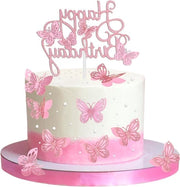 Decorazioni per torte 13 pezzi - Tapecito per torta 3D farfalla per compleanni, matrimoni e feste - Decorazioni per cupcake per ragazze e donne