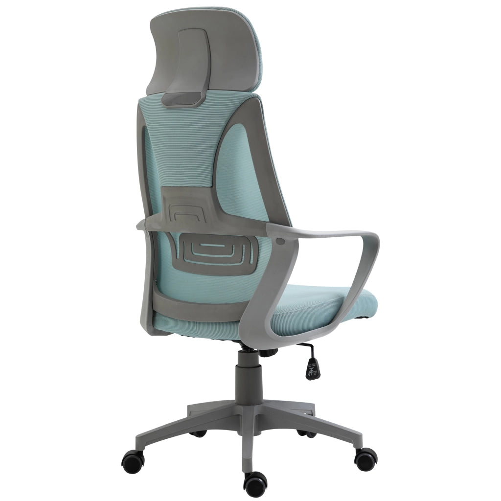 Sedia da ufficio regolabile con braccioli e poggiatesta ¨C zephmum ¨C blu 64x55x116-126 cm